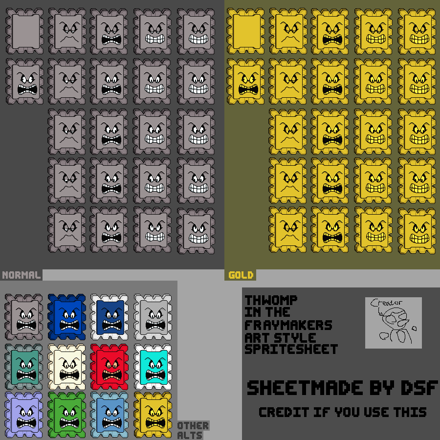 Mario Customs - Thwomp (Fraymakers-Style)