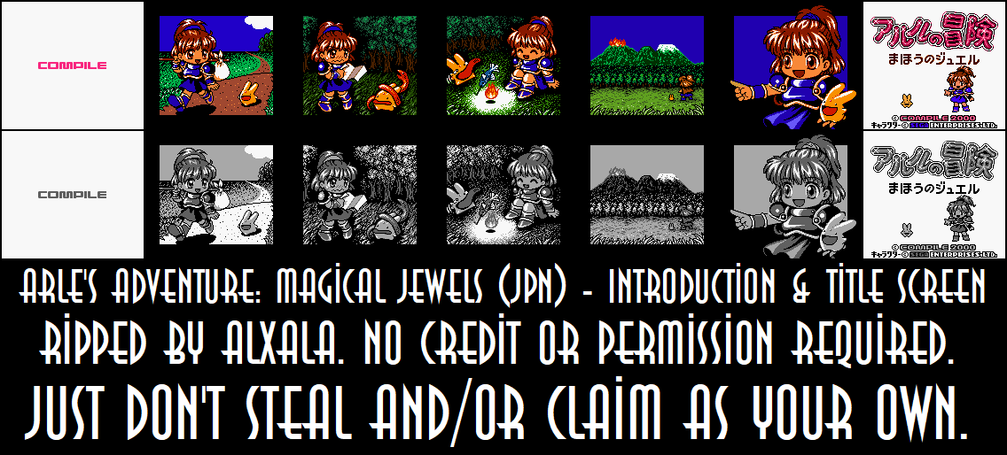 Arle's Adventure - Magical Jewels (JPN) - Introduction & Title Screen