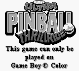 3-D Ultra Pinball: Thrillride - Game Boy Error Message
