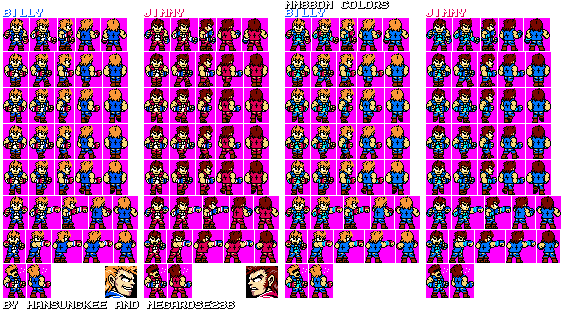 Double Dragon Customs - Billy and Jimmy (Neon, Mega Man 8-bit Deathmatch-Style)
