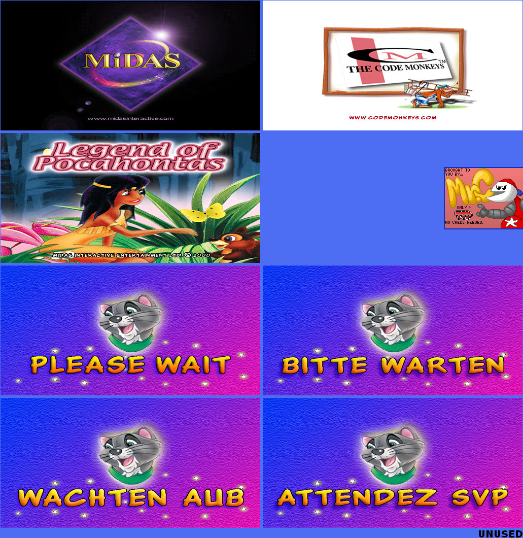 Legend of Pocahontas (PAL) - Logos, Title, and Loading Screens