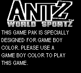 Antz World Sportz - Game Boy Error Message