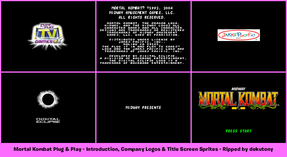 Mortal Kombat - Introduction, Company Logos & Title Screen