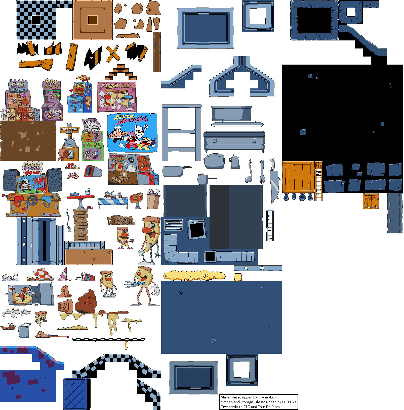 Pizza Tower - Don't Make A Sound Tilesets