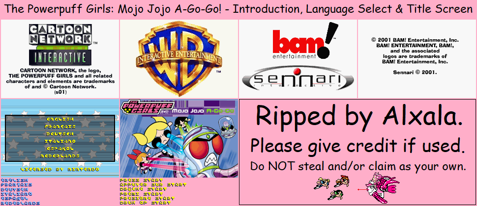 The Powerpuff Girls: Mojo Jojo A-Go-Go - Introduction, Language Select & Title Screen