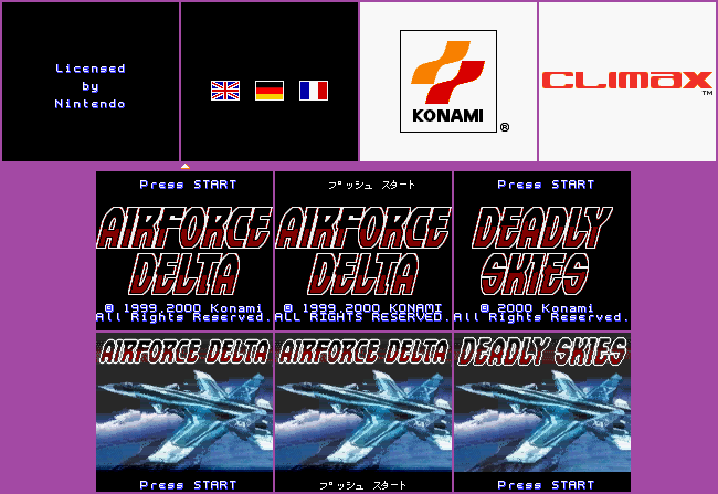 AirForce Delta / Deadly Skies - Introduction, Language Select, Logos & Title Screens