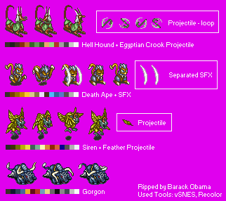 World Map Area I Enemies