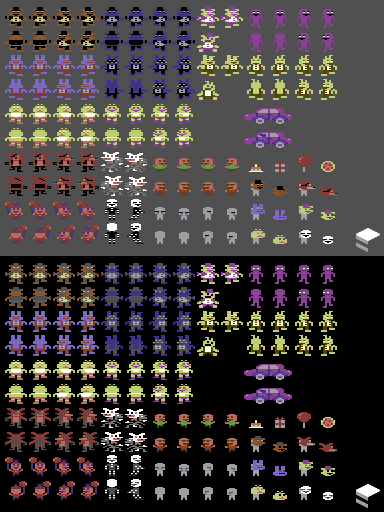 Five Nights at Freddy's Customs - Minigames Characters (C64-Style)