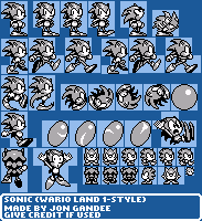 Sonic the Hedgehog Customs - Sonic (Wario Land 1-Style)