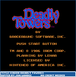 Deadly Towers / Mashou - Title Screen