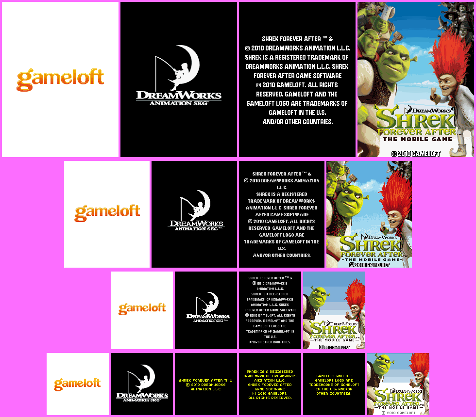Shrek Forever After - The Mobile Game (Java) - Introduction, Company Logos & Title Screen