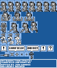 Garfield Labyrinth (PAL) - Introduction Sprites