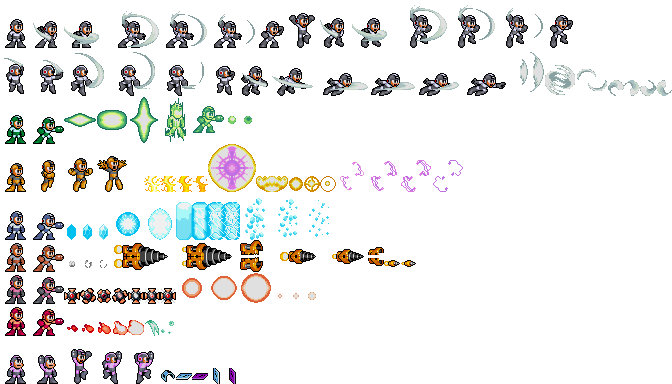 Mega Man & Bass Weapons (Wily Wars-Styled)