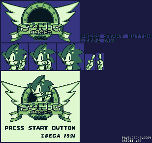 Sonic the Hedgehog Customs - Sonic 1 Title Screen (Game Boy-Style)