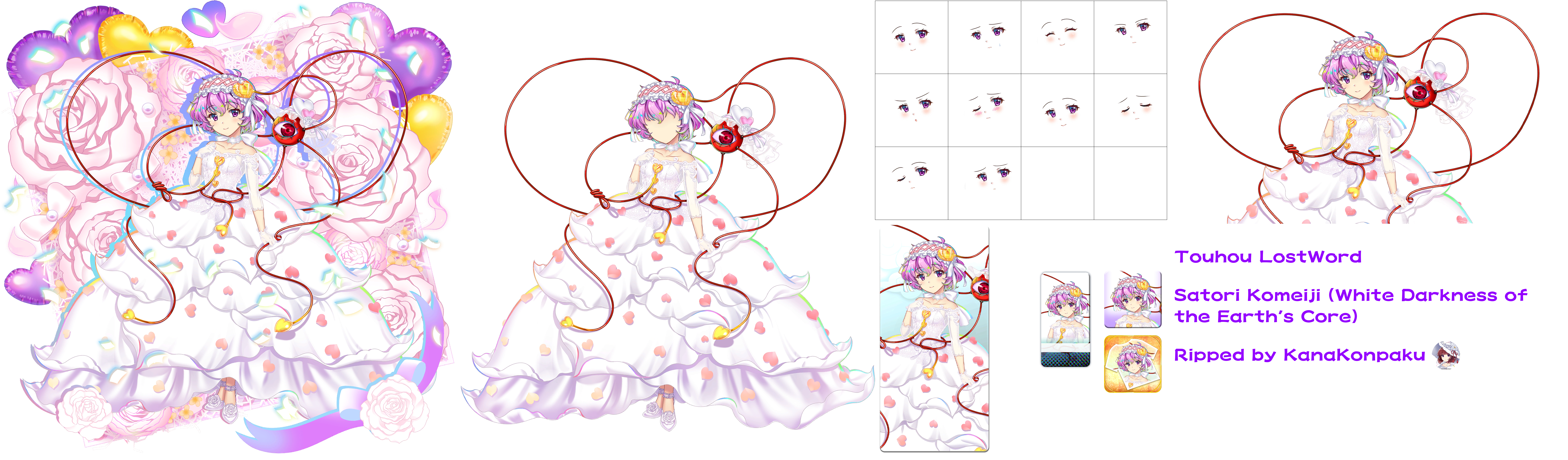 Touhou LostWord - Satori Komeiji (Blank White Map of the Underworld)