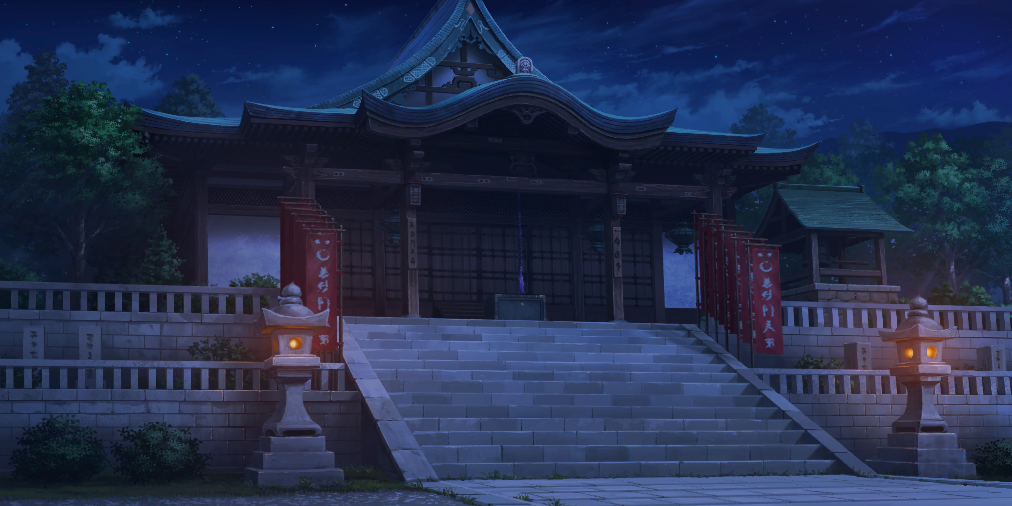 Touhou LostWord - Myouren Temple (Night)