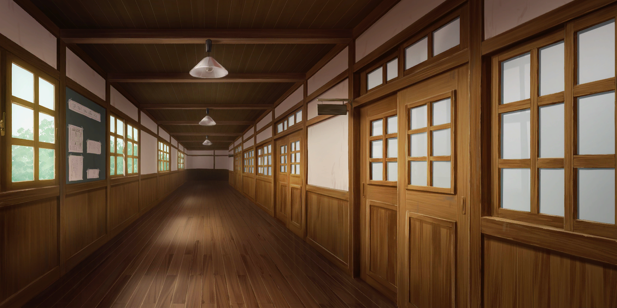 Touhou LostWord - Hakurei School Hallway