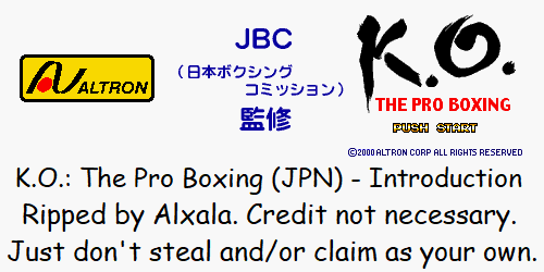 K.O.: The Pro Boxing (JPN) - Introduction