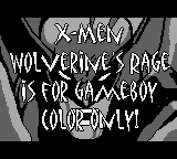 X-Men: Wolverine's Rage - Game Boy Error Message