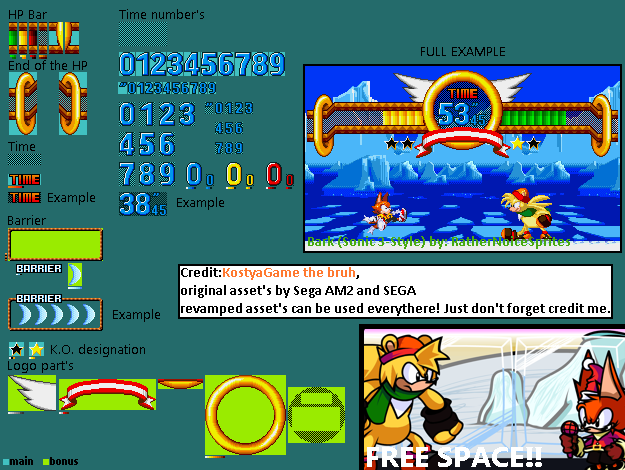 Sonic the Fighters (Sonic Championship) HUD