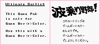 Ultimate Surfing - Game Boy Error Message