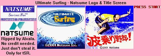 Ultimate Surfing - Natsume Logo & Title Screen