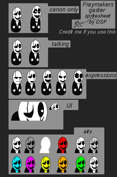 Undertale Customs - W. D. Gaster / Mystery Man (Fraymakers-Style)