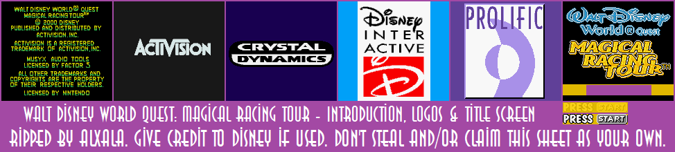 Walt Disney World Quest: Magical Racing Tour - Introduction, Logos & Title Screen