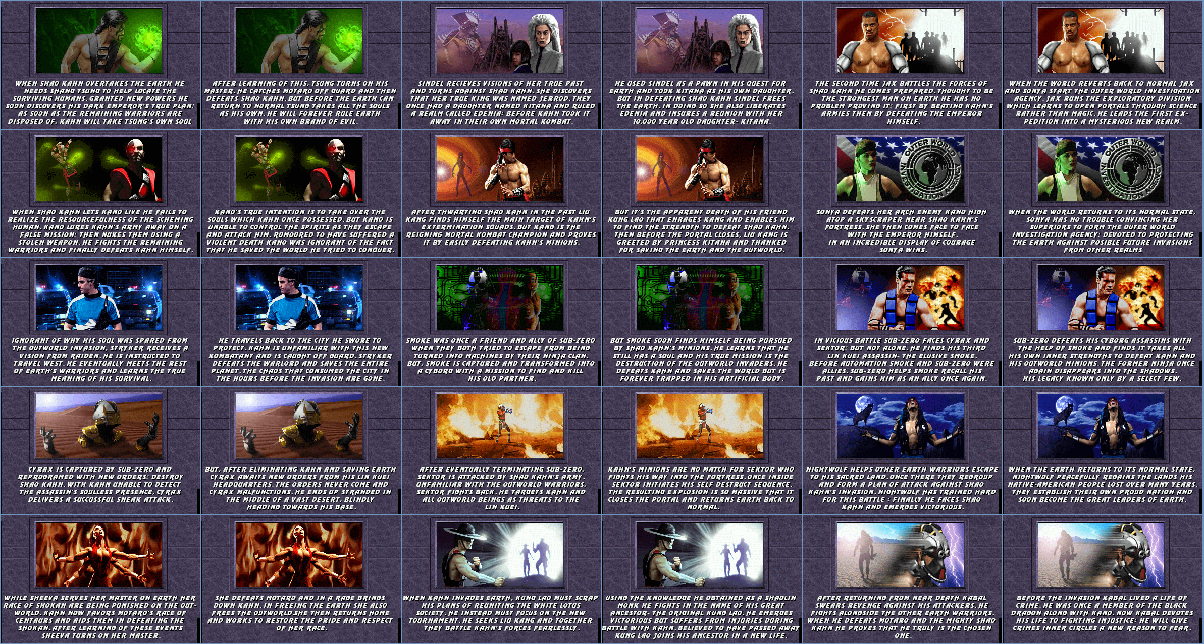 Mortal Kombat 3 - Character Endings