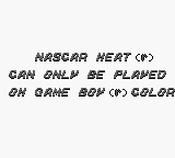 NASCAR Heat - Game Boy Error Message