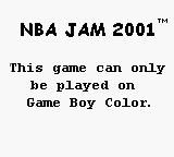 NBA Jam 2001 - Game Boy Error Message