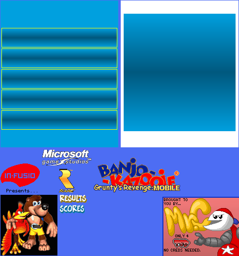 Banjo-Kazooie: Grunty's Revenge Mobile - Logos and Score Screens
