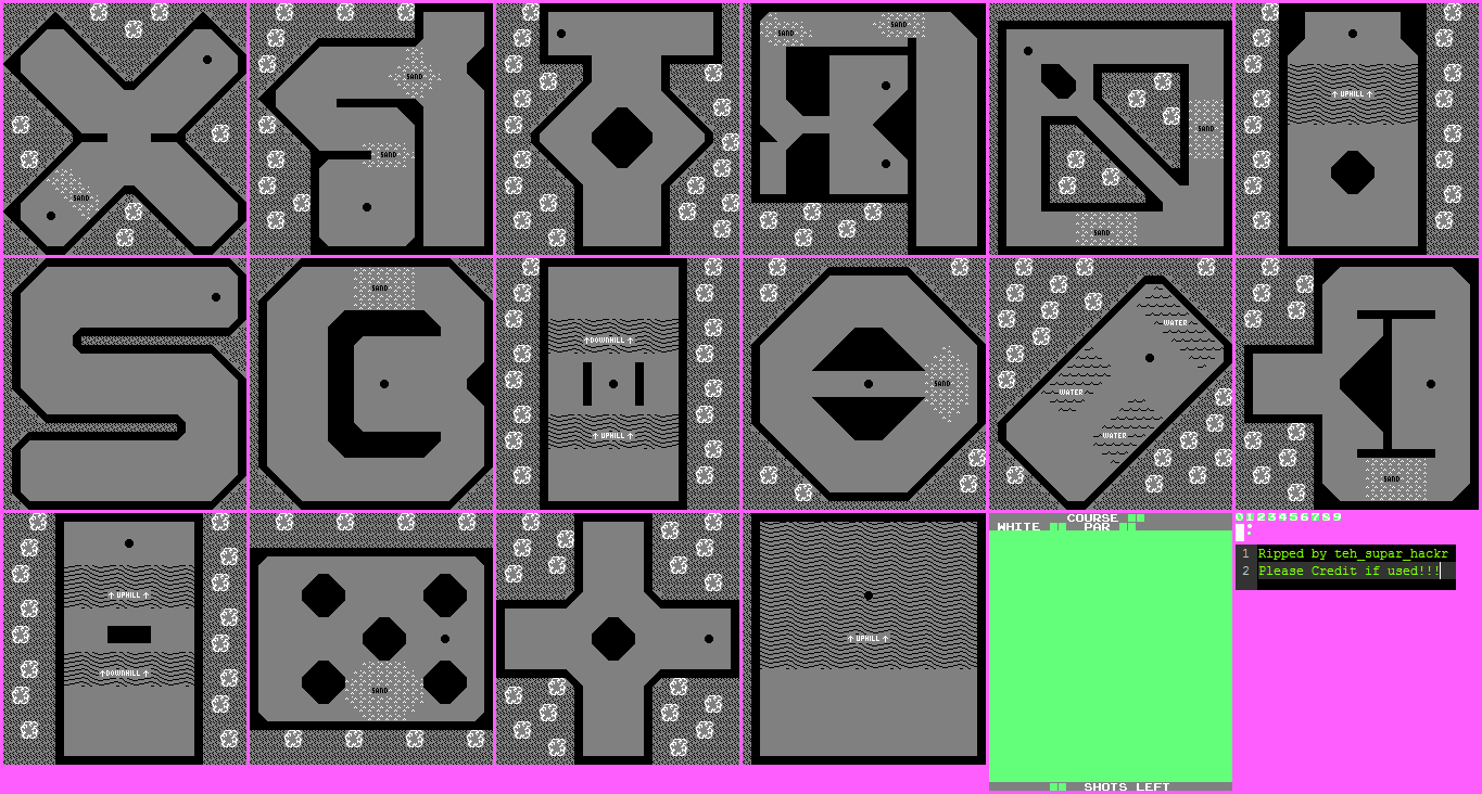 Atari Mini-Golf (Prototype) - Courses And Objects