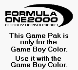 Formula One 2000 - Game Boy Error Message