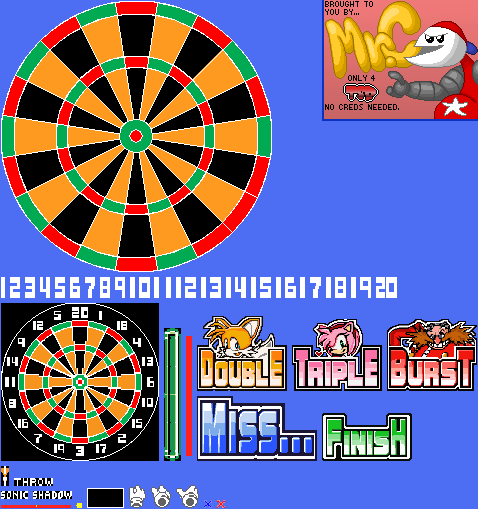 Sonic Darts - Dartboard and HUD