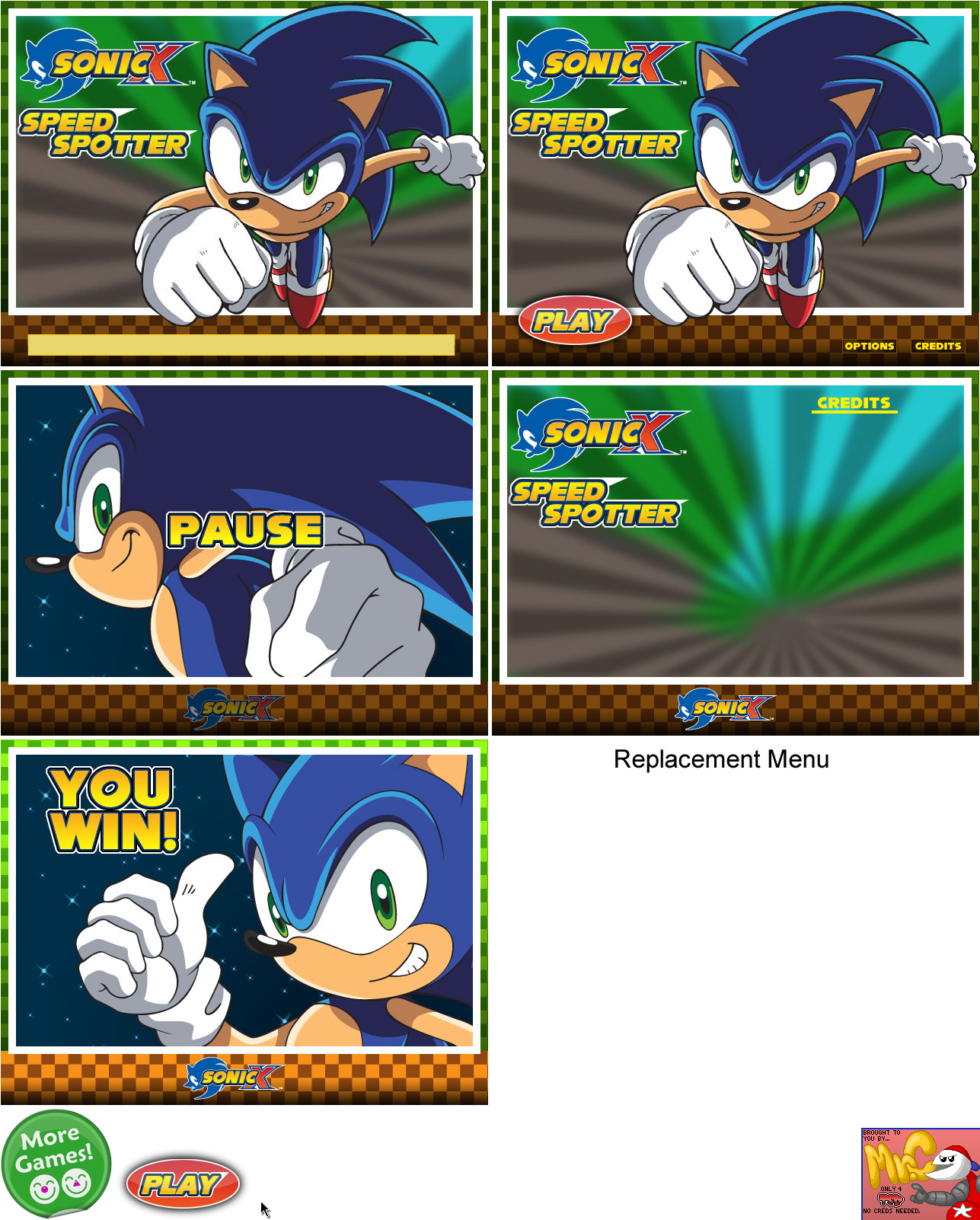 Sonic X: Speed Spotter - Menu Backgrounds