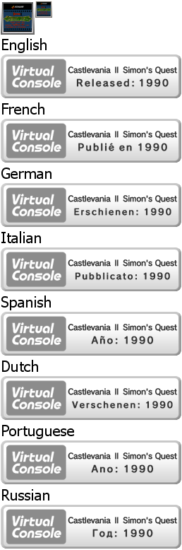 Virtual Console - Castlevania II Simon's Quest
