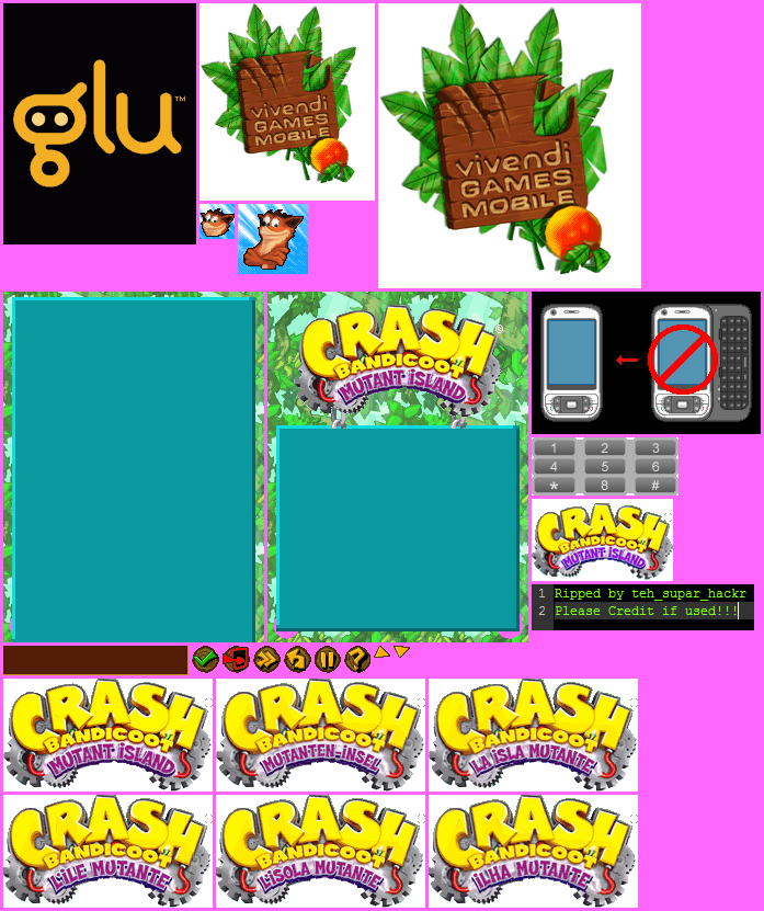 Crash Bandicoot Mutant Island - Menu Elements