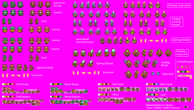 The Spriters Resource - Full Sheet View - The Legend of Zelda: A Link