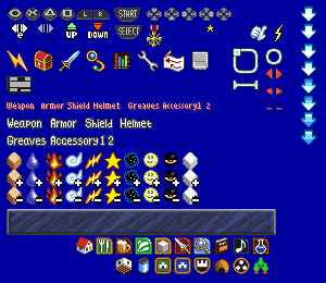 Menu and Area Icons