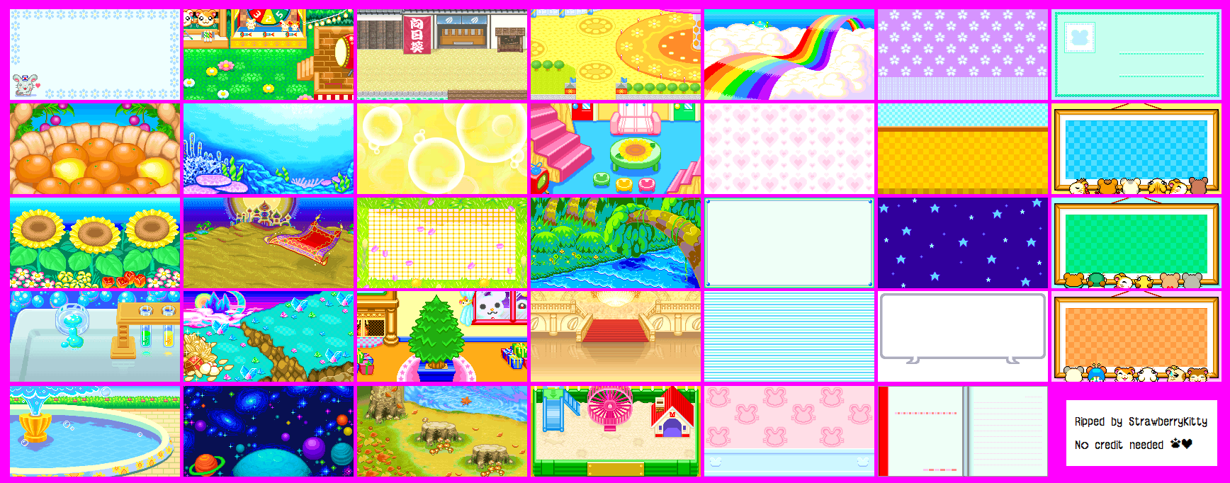 Hamtaro: Rainbow Rescue - Sticker Mats