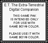 E.T. The Extra-Terrestrial: Digital Companion - Game Boy Error Message
