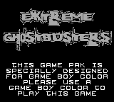 Extreme Ghostbusters - Game Boy Error Message
