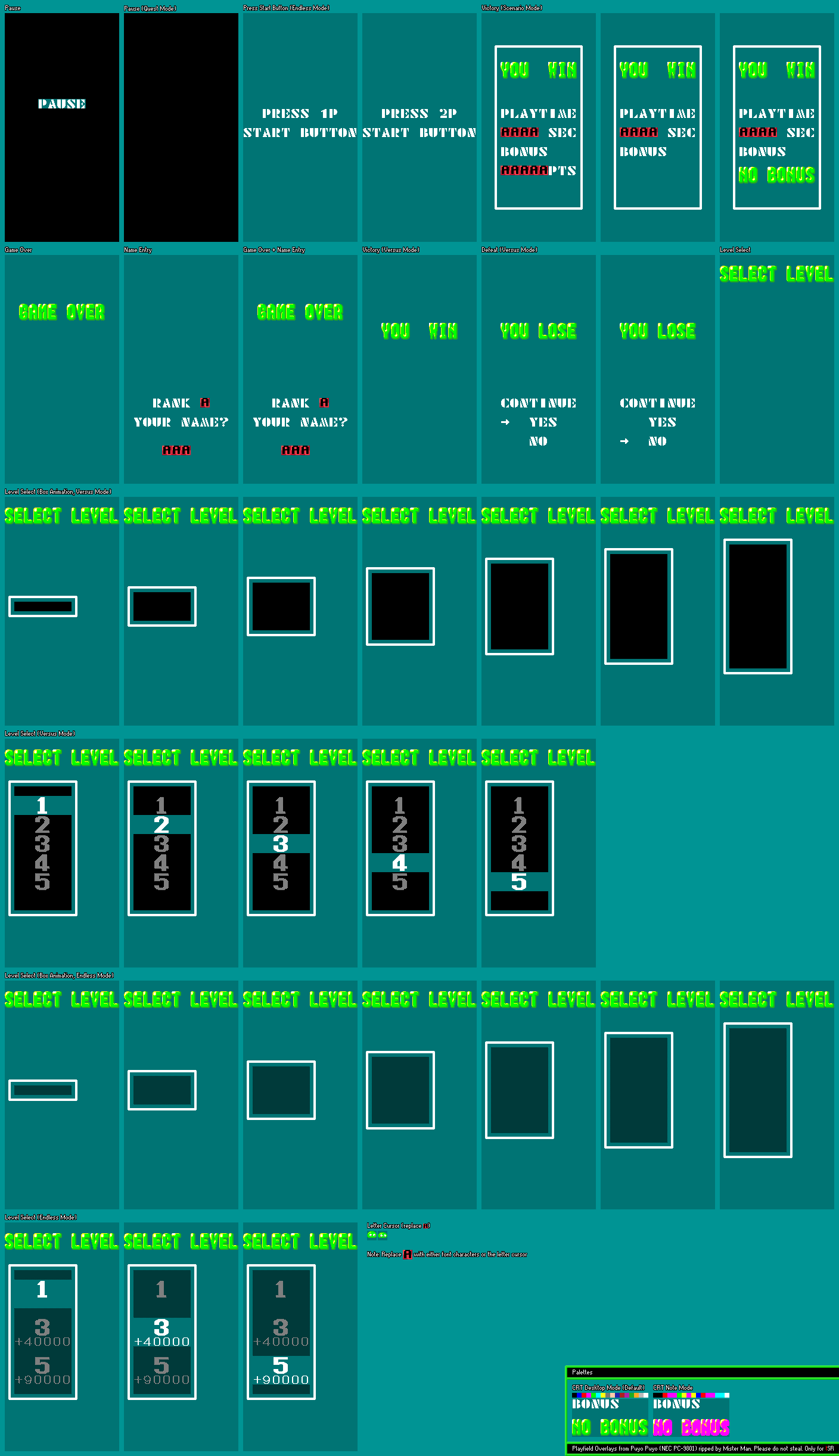 Puyo Puyo - Playfield Overlays