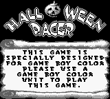 Halloween Racer - Game Boy Error Message