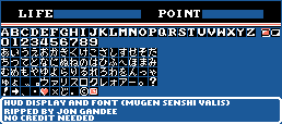 Mugen Senshi Valis (JPN) - HUD Display and Font