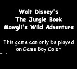 The Jungle Book: Mowgli's Wild Adventure - Game Boy Error Message