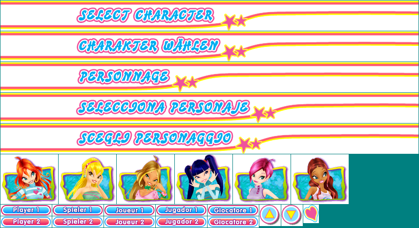 Dance Dance Revolution Winx Club - Player Selection