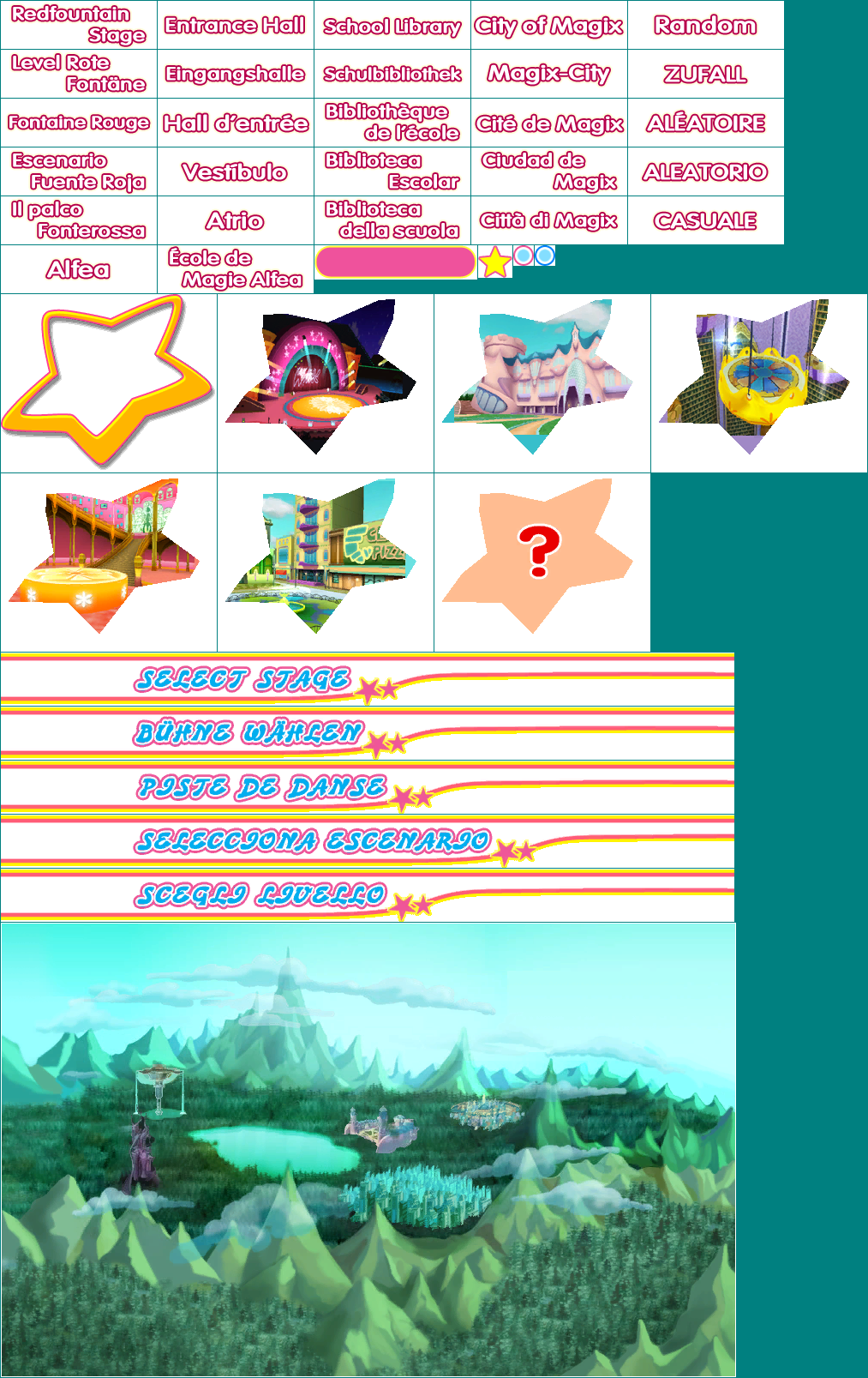 Dance Dance Revolution Winx Club - Stage Selection