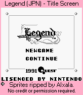 Legend (JPN) - Title Screen